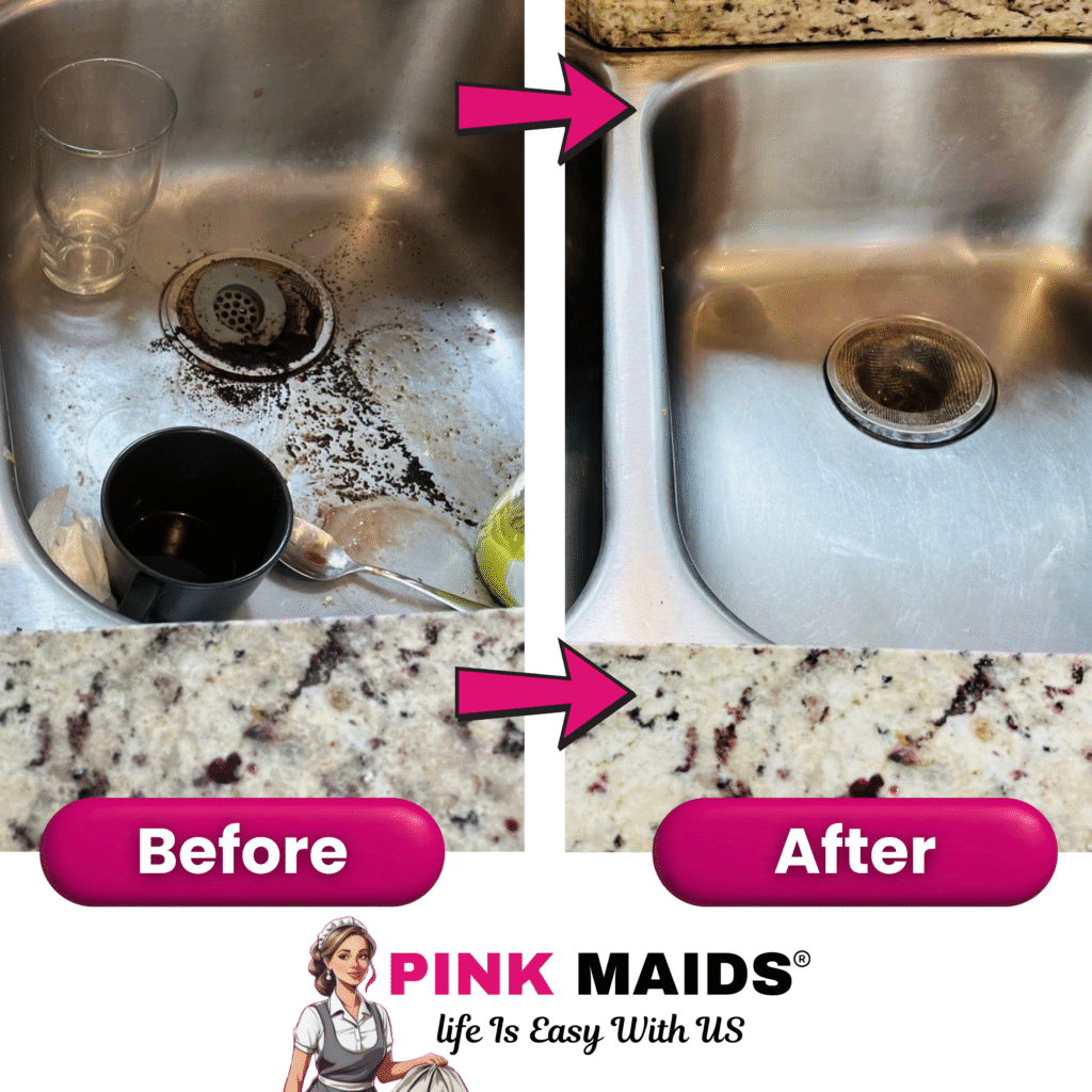 Before & After Kitchen Cleaning Pink Maids