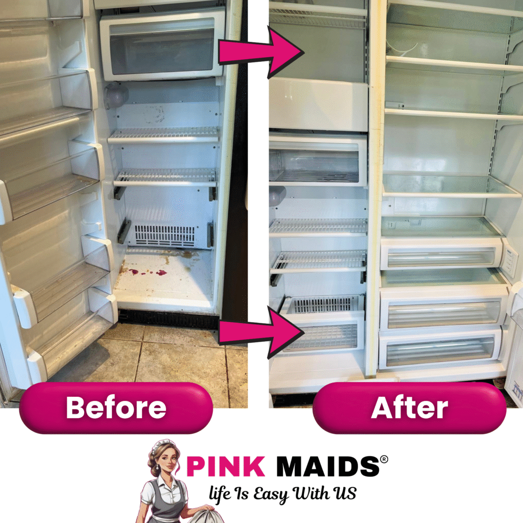 Before And After Fridge Cleaning Pink Maids